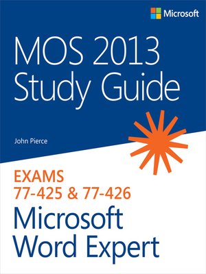 cover image of MOS 2013 Study Guide for Microsoft Word Expert